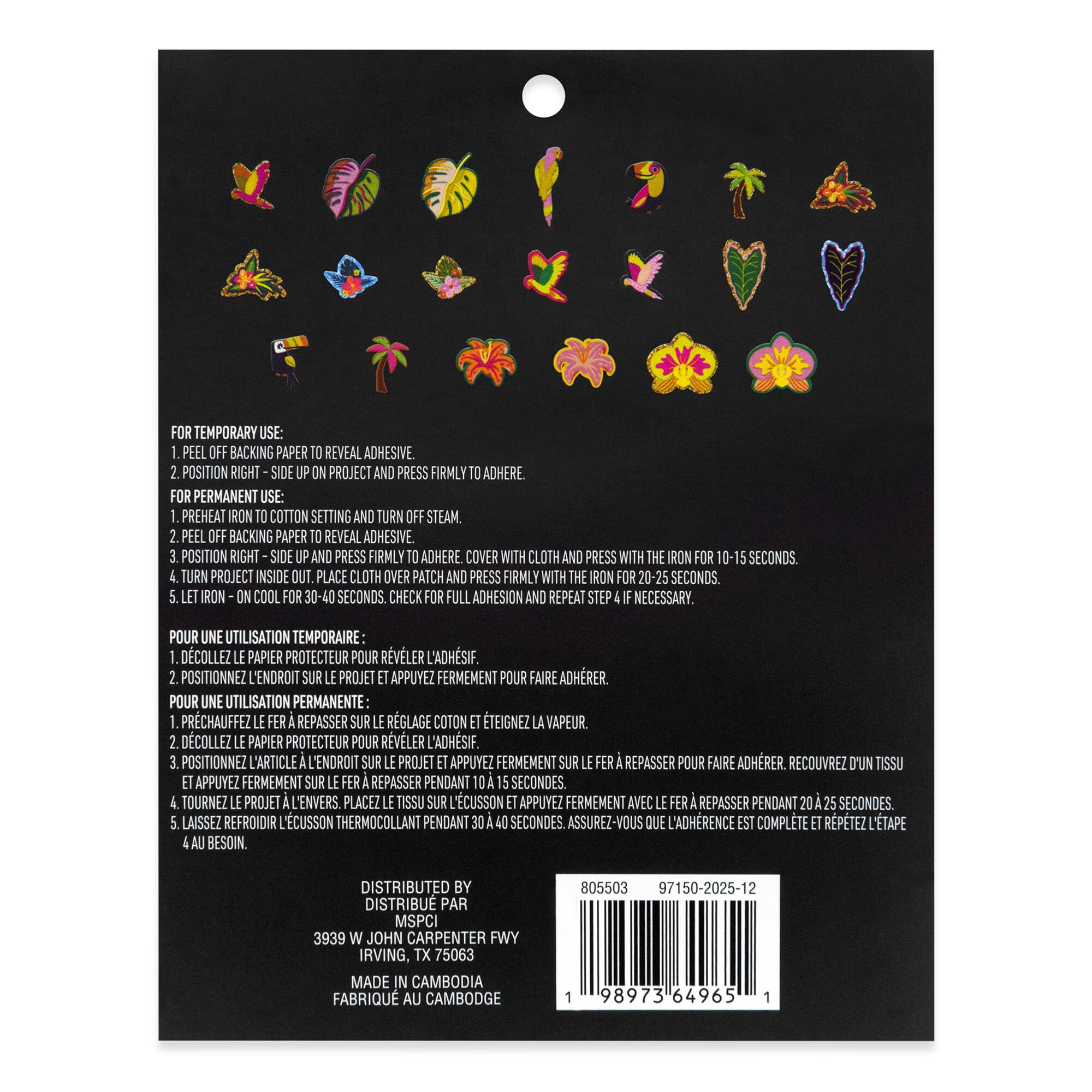 Summer Hothouse Iron-On & Adhesive Embroidered Patch Set by Make Market®